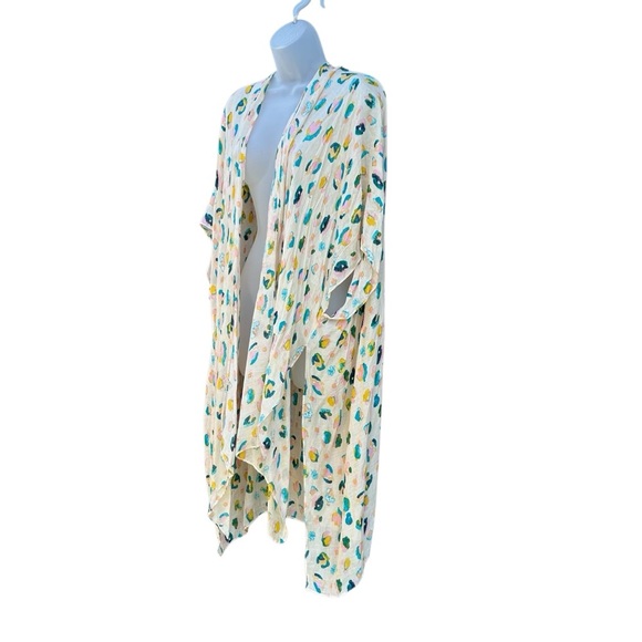 RACHEL ROY Womens Multicolor Pastel Open Front Cover Up Kimono Boho Lightweight. - Picture 3 of 9